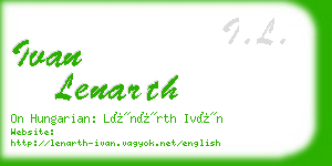 ivan lenarth business card